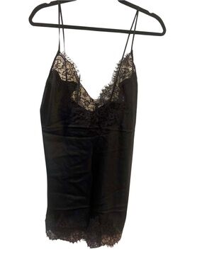 NWT Skims Silk Lace Mini Slip Dress ONYX Size: Small
